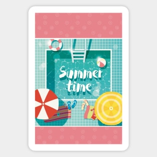 Sunny hot summerday by the pool, best day of summer Sticker
